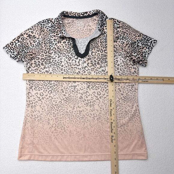 Kate‎ Lord Golf Top Size Large Pink Leopard Print Tennis Saddlebrook Resort Polo - Picture 9 of 11